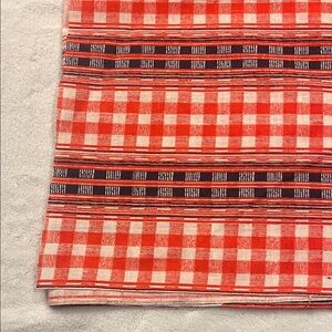 Vintage Red and Navy Blue Checkered Fabric- 2.5 yards